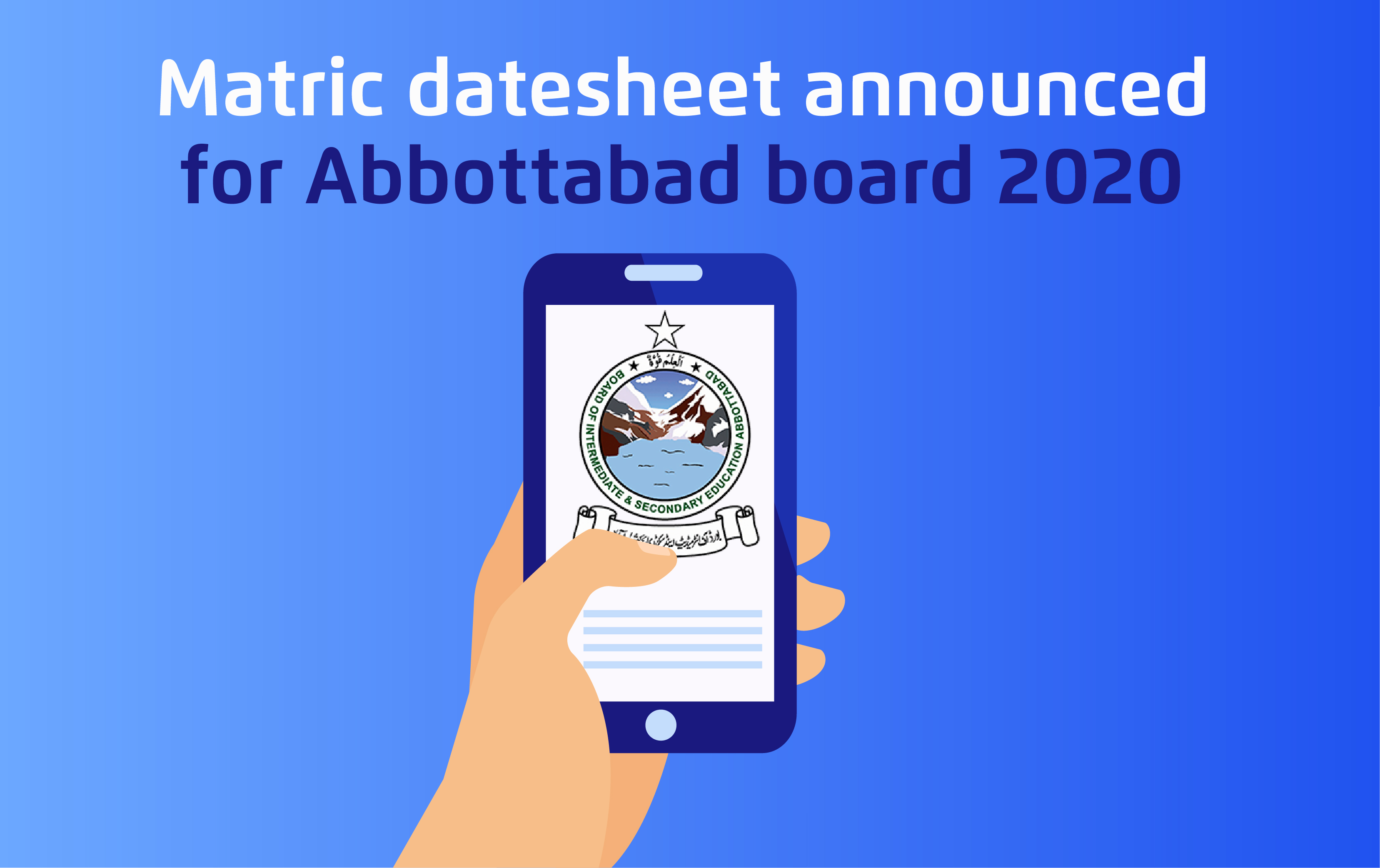 Abbottabad Board Matric Date Sheet 2020